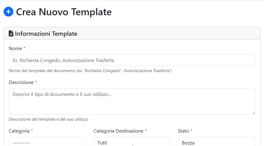 Template Documenti Tutorial